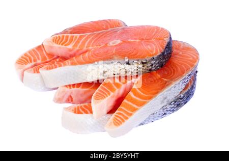 salmon steaks Stock Photo