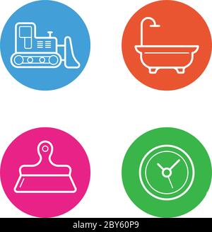 Vector Round Circle Buttons with Icons can be used as Logo or Icon Stock Vector
