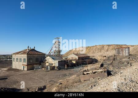 Broken Hill Australia December 2nd 2019 : View of the old disused mine head at Lode Lookout in Broken Hill, NSW Stock Photo