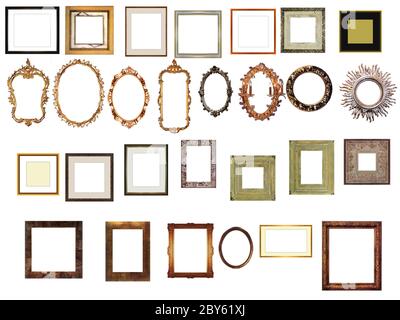 picture gold frames with a decorative pattern Stock Photo