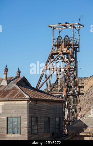 Broken Hill Australia December 2nd 2019 : View of the old disused mine head at Lode Lookout in Broken Hill, NSW Stock Photo