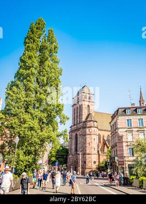 Strasbourg, France - View of historic district in old town, nestles on an island formed by two arms of the River Ill. Stock Photo