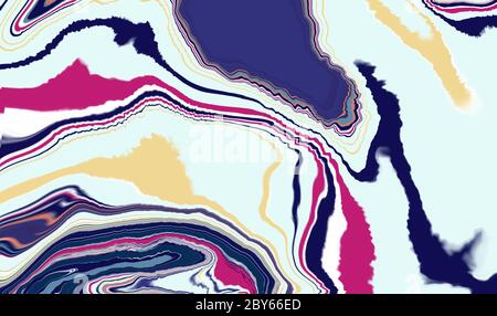 Mixture of acrylic paints. Liquid marble texture. Fluid art. Applicable for design cover, presentation, invitation, flyer, annual report, poster and Stock Photo