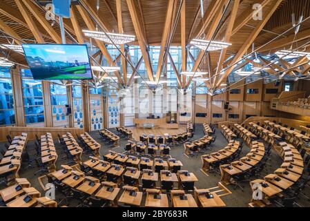 Scottish Parliament Building in Holyrood area of Edinburgh, capital of Scotland, part of United Kingdom Stock Photo