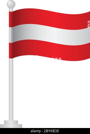 Austria flag. National flag of Austria on pole vector Stock Vector