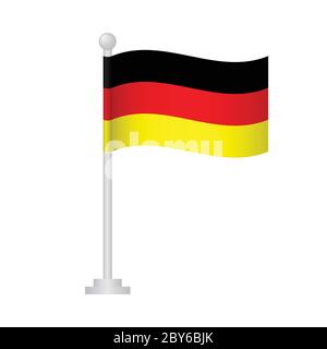 German flag. National flag of German on pole vector Stock Vector