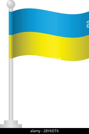 Ukraine  flag. National flag of Ukrainian pole vector Stock Vector