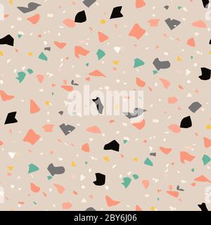 Terrazzo seamless pattern. Abstract background Stock Vector