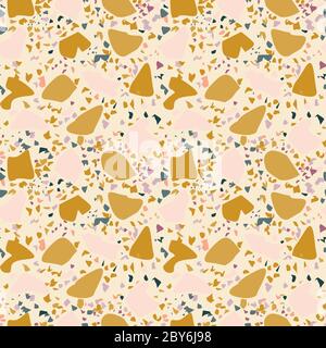 Terrazzo seamless pattern. Abstract background Stock Vector