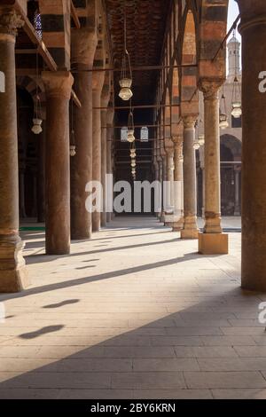 interior arcade, mosque of al-Nasir Muhammad, Cairo Citadel, Egypt Stock Photo