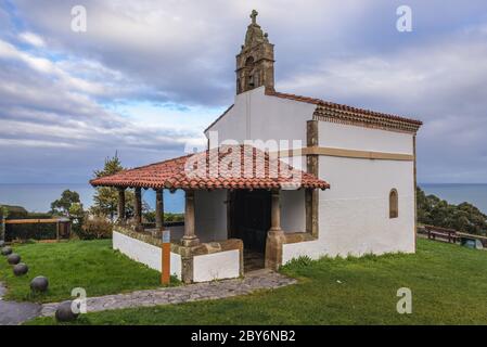 Chapel of San Roque in Llastres village in Colunga municipality, within autonomous community of Asturias, in northern Spain Stock Photo