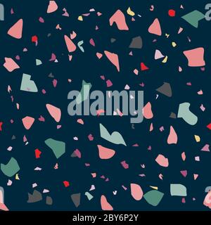 Terrazzo seamless pattern. Abstract background Stock Vector