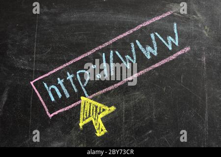 Chalk writing - Visiting web site Stock Photo