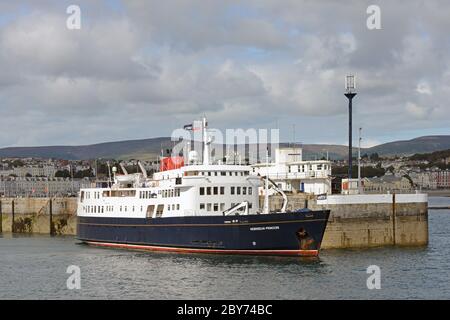 HEBRIDEAN PRINCESS departing from the Victoria Pier, Douglas, Isle of Man Stock Photo