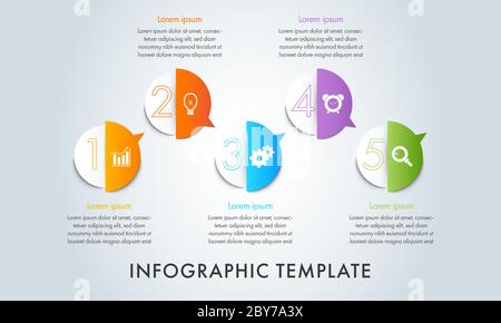 Colorful circle business infographic template with icon for presentation, workflow, process. Stock Vector