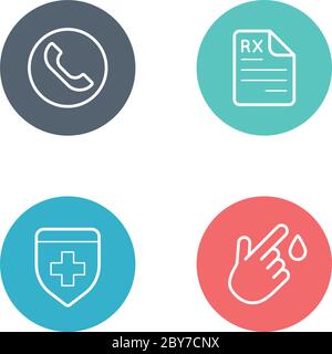Vector Round Circle Buttons with Icons can be used as Logo or Icon Stock Vector