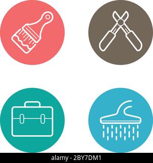 Vector Round Circle Buttons with Icons can be used as Logo or Icon Stock Vector