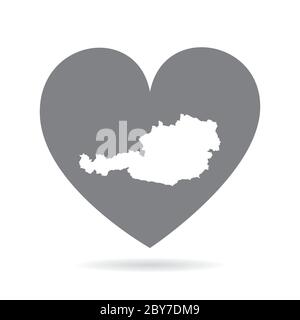 Austria 3D map with green recycle sign. 3D Rendering Stock Vector