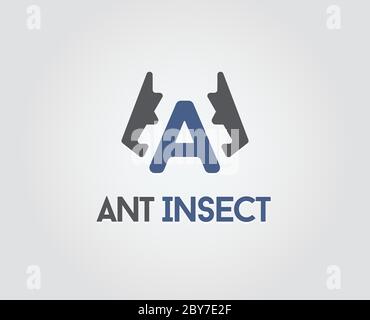 Set of Logo or Icon design for business branding looks like insect beetle or ant hi-tech in Vector Stock Vector