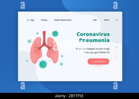 Сoronavirus banner with lings infected with coronavirus pneumonia. covid-19 contagion, modern web page or website vector layout, landing for hostita Stock Vector
