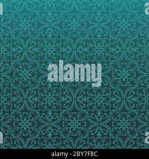 Seamless Damask Background Pattern Design and Wallpaper Made of Turkish Texture Ceramic Tiles in Vector Stock Vector