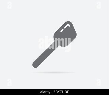 Bakers Spoon Silicone Spatula Cooking Vector Element or Icon, Illustration Ready for Print or Plotter Cut or Using as Logotype with High Quality Stock Vector