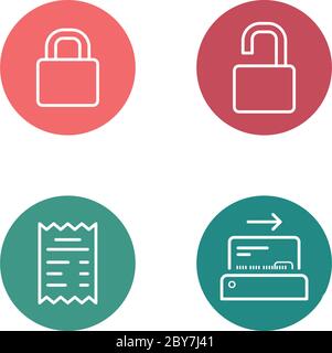 Vector Round Circle Buttons with Icons can be used as Logo or Icon Stock Vector