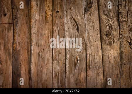 Rustic wood planks background with nice vignetting Stock Photo