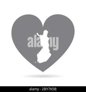 Finland 3D map with green recycle sign. 3D Rendering Stock Vector