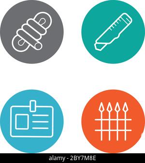 Vector Round Circle Buttons with Icons can be used as Logo or Icon Stock Vector