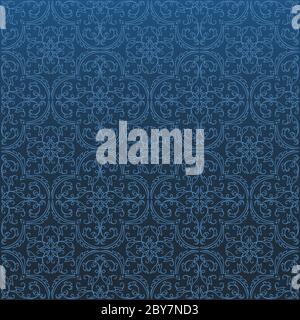 Seamless Damask Background Pattern Design and Wallpaper Made of Turkish Texture Ceramic Tiles in Vector Stock Vector