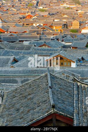 roofs of lijiang old town, yunnan, china Stock Photo