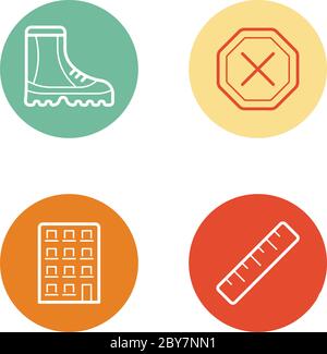 Vector Round Circle Buttons with Icons can be used as Logo or Icon Stock Vector