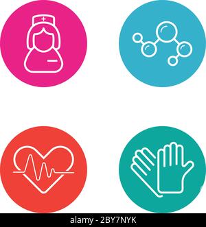 Vector Round Circle Buttons with Icons can be used as Logo or Icon Stock Vector