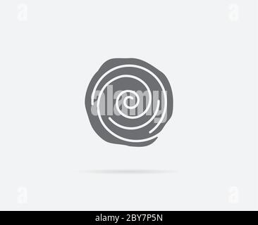Cinnamon Bun Roll Vector Element or Icon, Illustration Ready for Print or Plotter Cut or Using as Logotype with High Quality Stock Vector