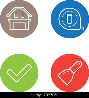 Vector Round Circle Buttons with Icons can be used as Logo or Icon Stock Vector