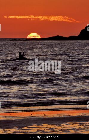 boat in the sunset of madagascar Stock Photo