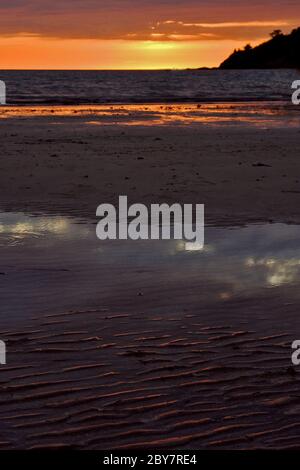 sunsetn near a mountain in  madagascar Stock Photo