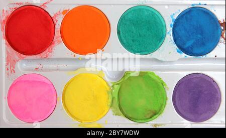 set of water-colour paints Stock Photo