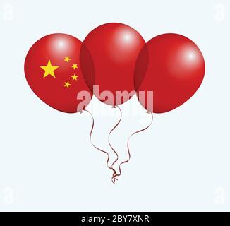 Balloons in Vector as China National Flag Stock Vector