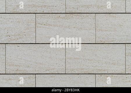 Wall built with big blocks of Travertine marble Stock Photo