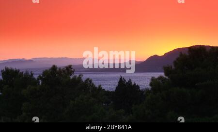 Sunset ii Pefkos Stock Photo