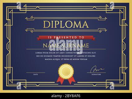 Diploma or Certificate Premium Design Template in Vector Stock Vector