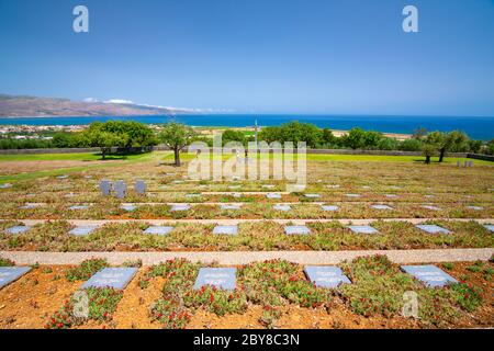 Cemetery of second world war german paratroopers who killed in the battle of Crete, Maleme, Crete, Greece Stock Photo