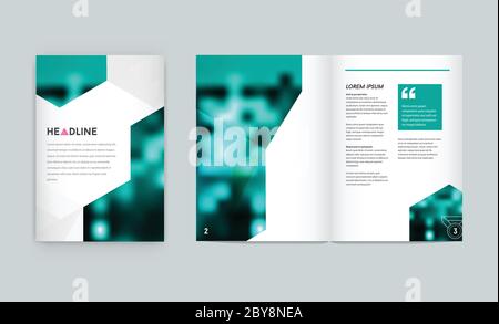 Visual identity with letter logo elements style Letterhead and geometric blur gradient mesh design style brochure cover template mockups for business Stock Vector