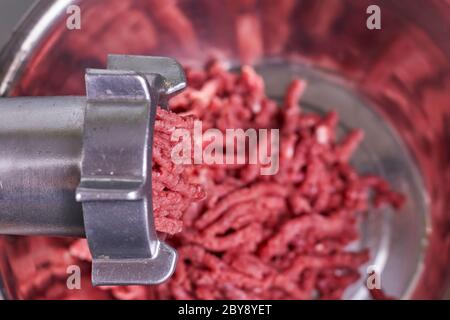 Electric Meat Grinder. Kitchen Tool To Mince Meat. Meat Grinding, Preparing  Food Ingredients. Vegan Worst Nightmare Stock Photo, Picture and Royalty  Free Image. Image 148241348.