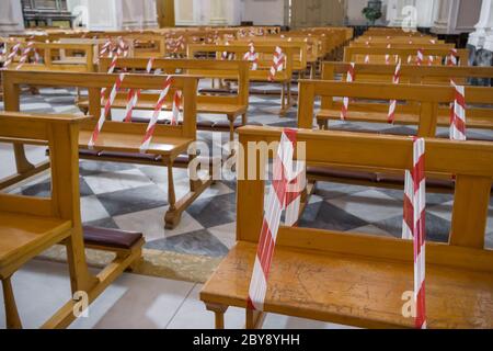 Christian church during the coronavirus pandemic Covid-19 in Italy Stock Photo