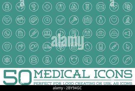 Medicine Health Vector Symbols Icons Can Be Used as Logotype Element or Icon, Illustration Ready for Print or Plotter Cut or Using as Logotype with Hi Stock Vector