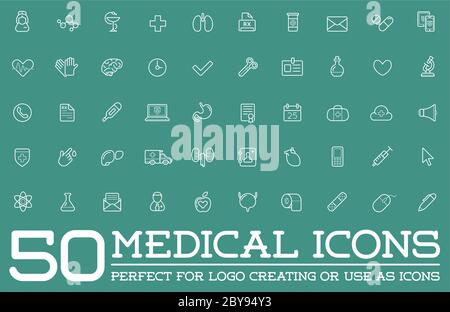 Medicine Health Vector Symbols Icons Can Be Used as Logotype Element or Icon, Illustration Ready for Print or Plotter Cut or Using as Logotype with Hi Stock Vector