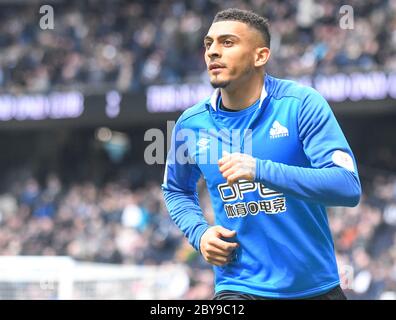 LONDON, ENGLAND - APRIL 13, 2019: Huddersfield player pictured ahead of the 2018/19 Premier League game between Tottenham Hotspur and Huddersfield Twon at Tottenham Hotspur Stadium. Stock Photo